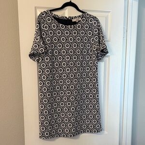 Floral Black and White Dress